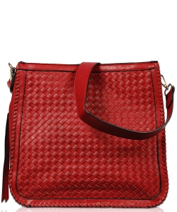 Solid Stitched Messenger Bag With Strap FL1803 RED